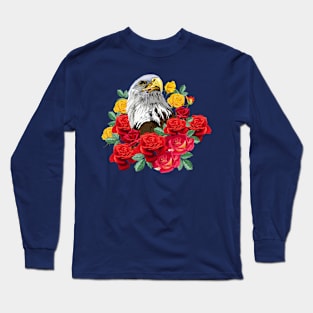 eagle with roses Long Sleeve T-Shirt